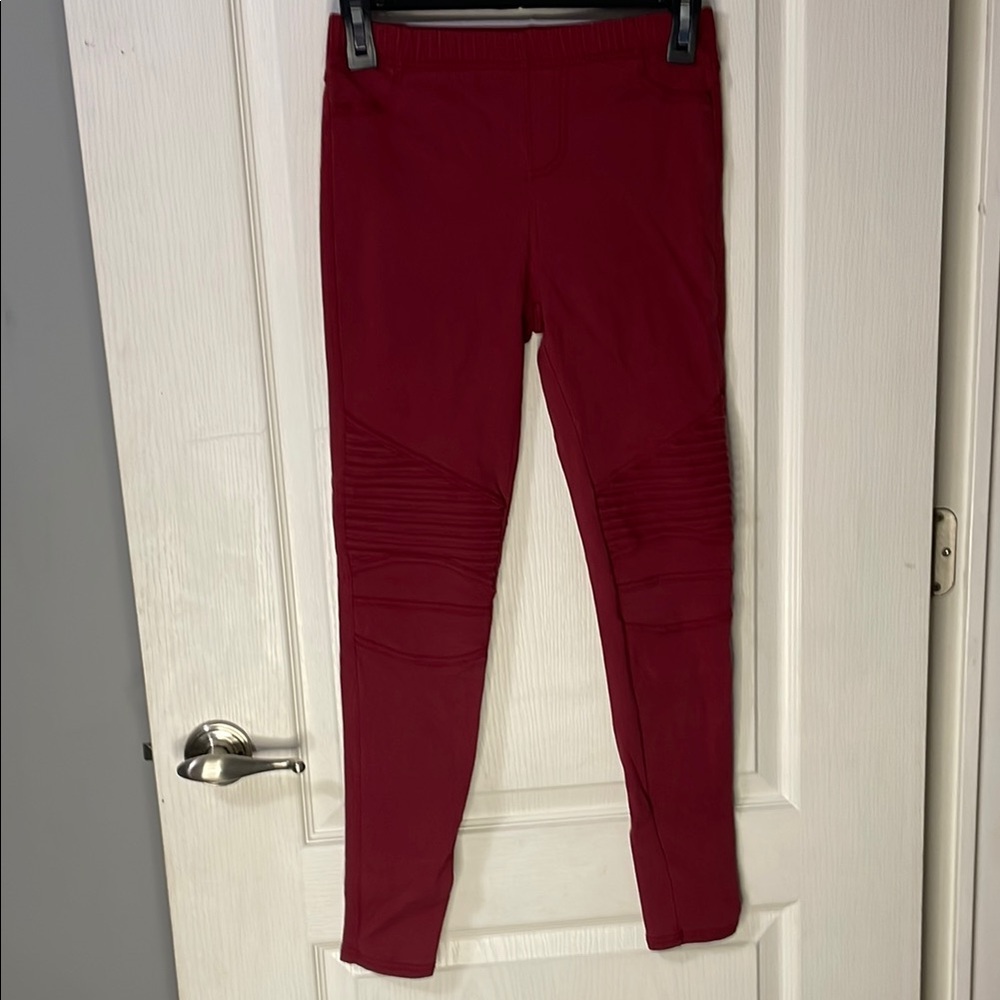 Red Moto Leggings